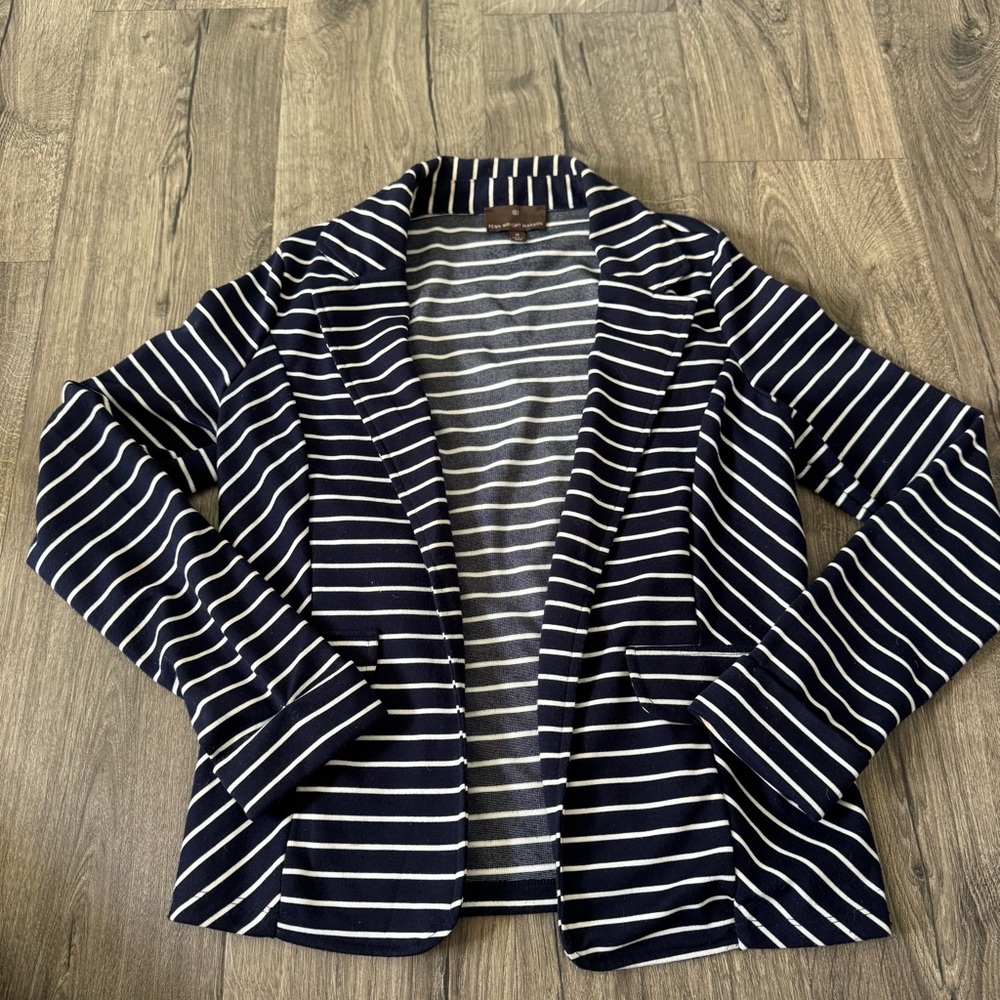 Fenn Wright Manson Navy and White Striped Blazer size medium women